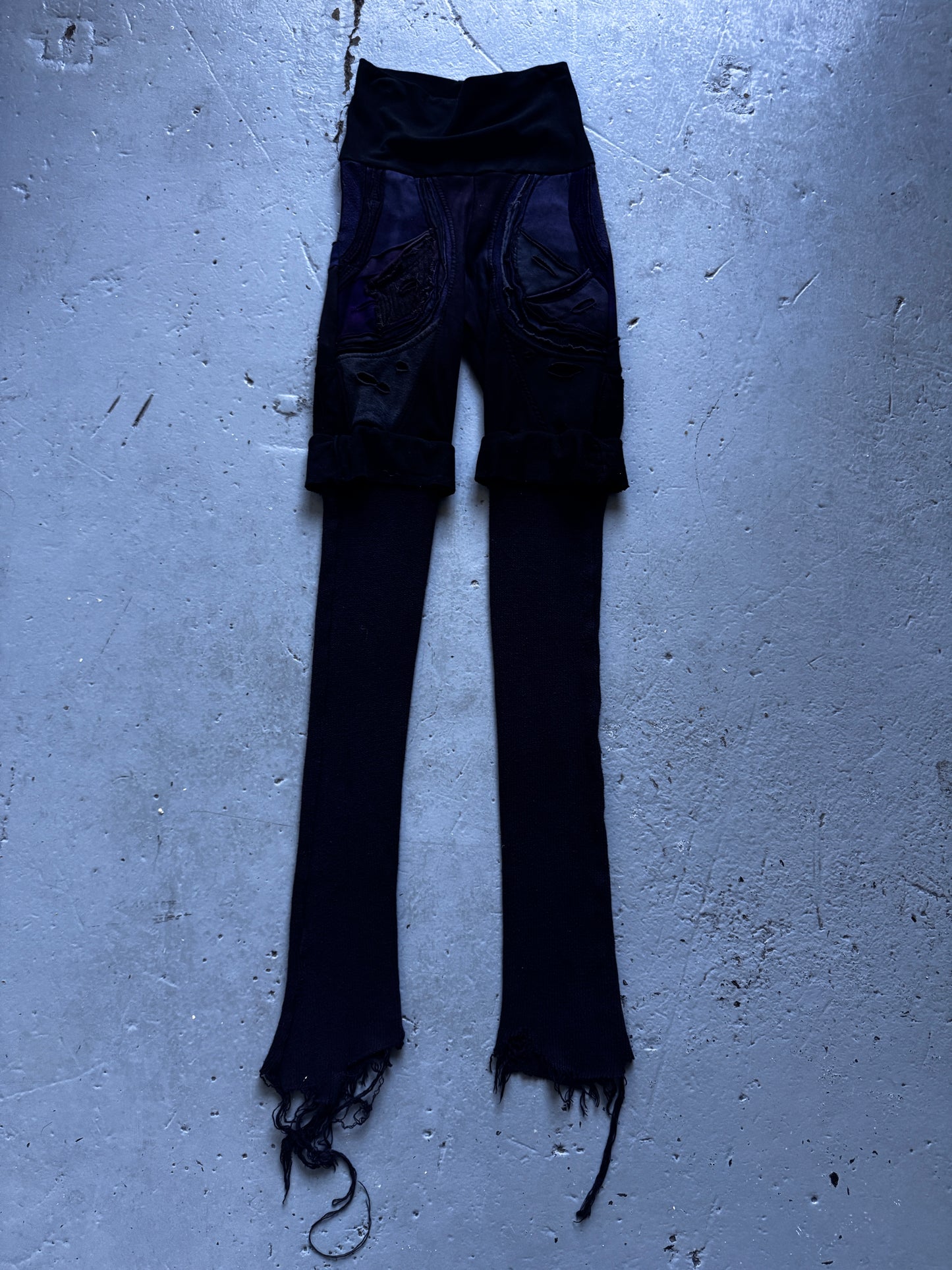 layered distress legging