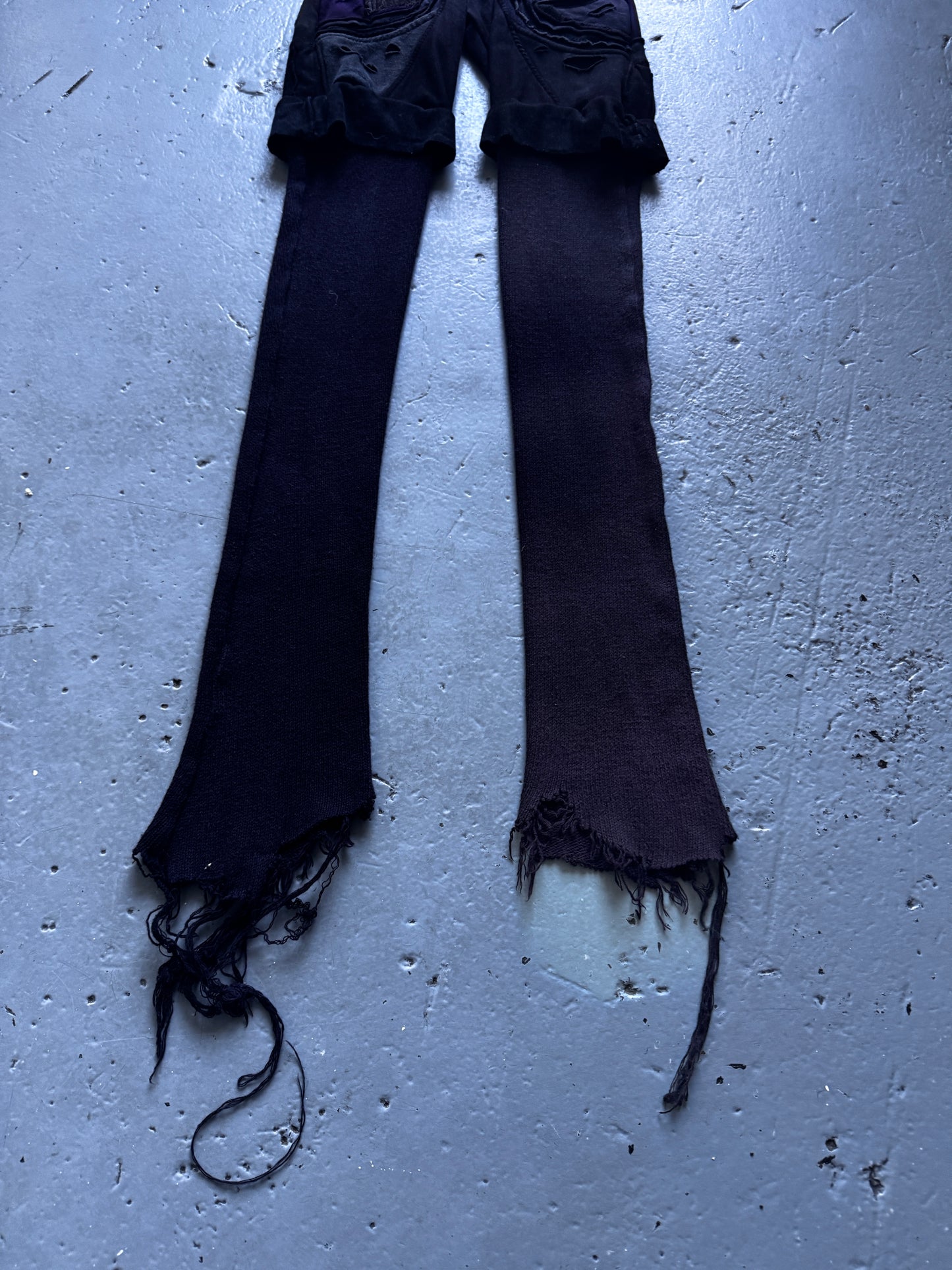 layered distress legging