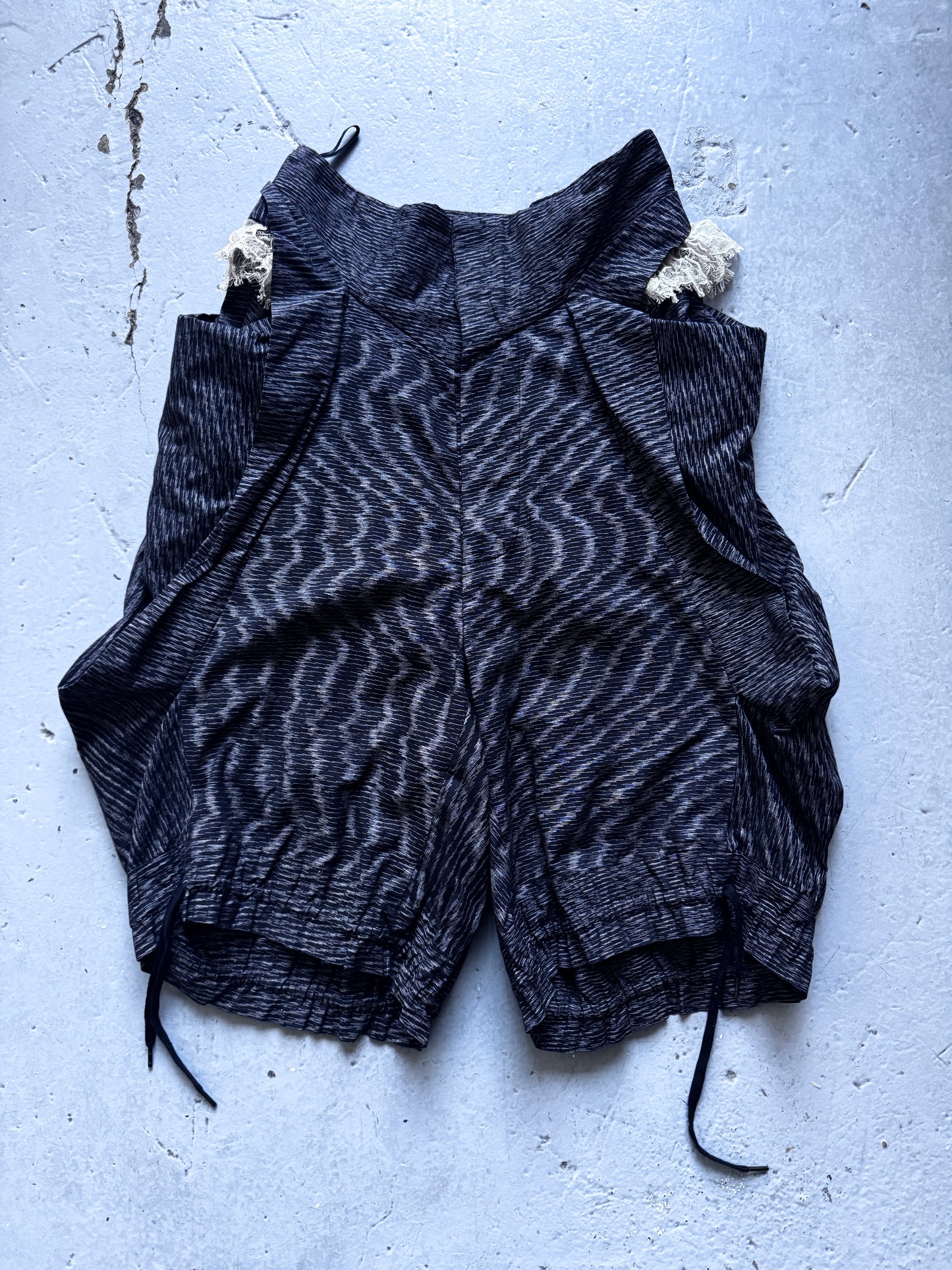 bernhard willhelm ruffle layer deformed shorts
