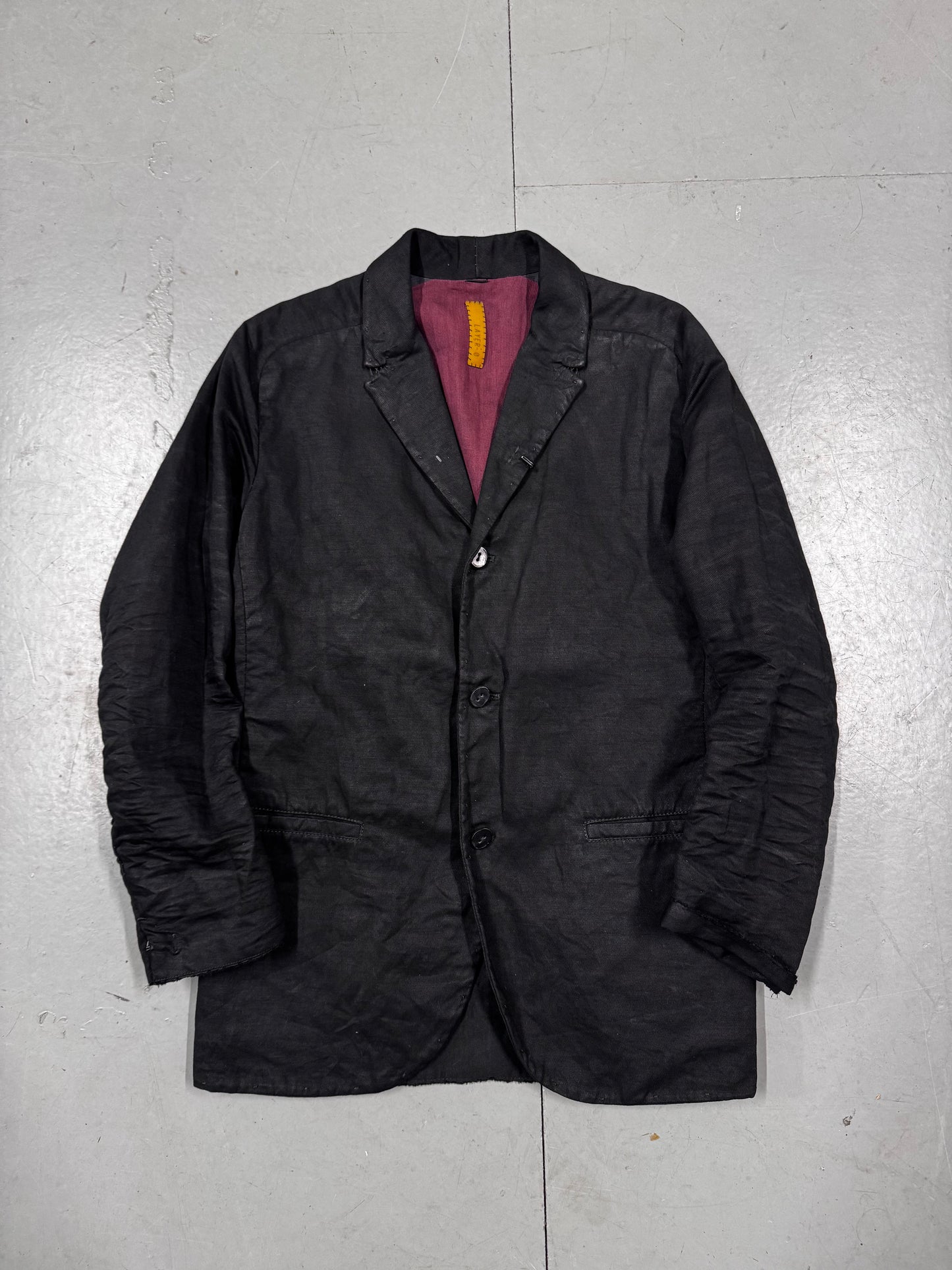 Layer-0 Crop Sleeve Scar Stitch Blazer