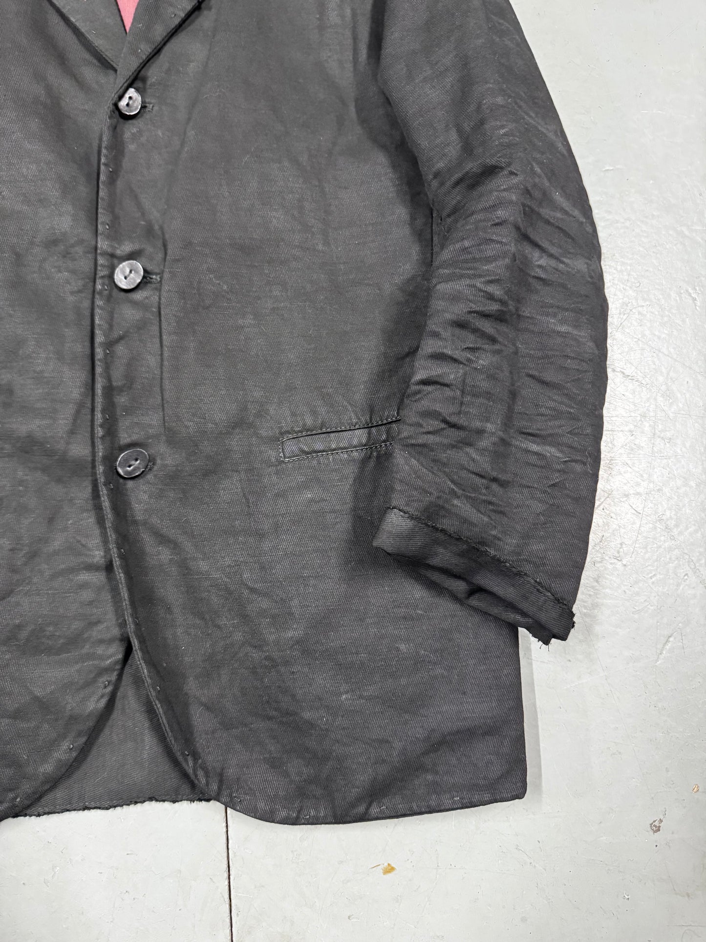 Layer-0 Crop Sleeve Scar Stitch Blazer