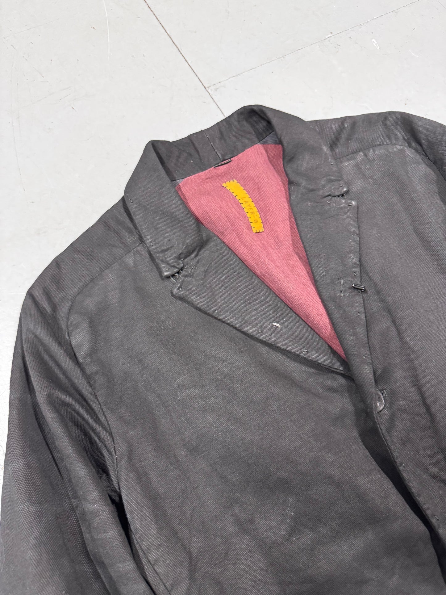 Layer-0 Crop Sleeve Scar Stitch Blazer