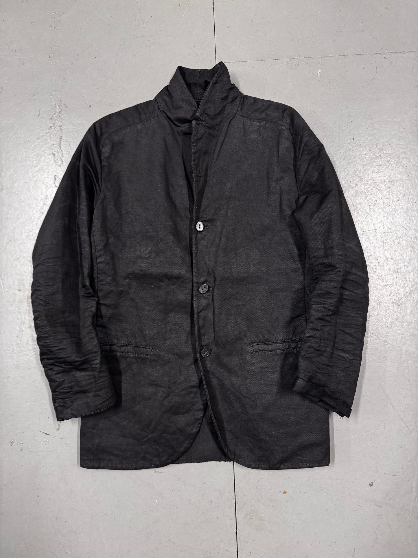 Layer-0 Crop Sleeve Scar Stitch Blazer