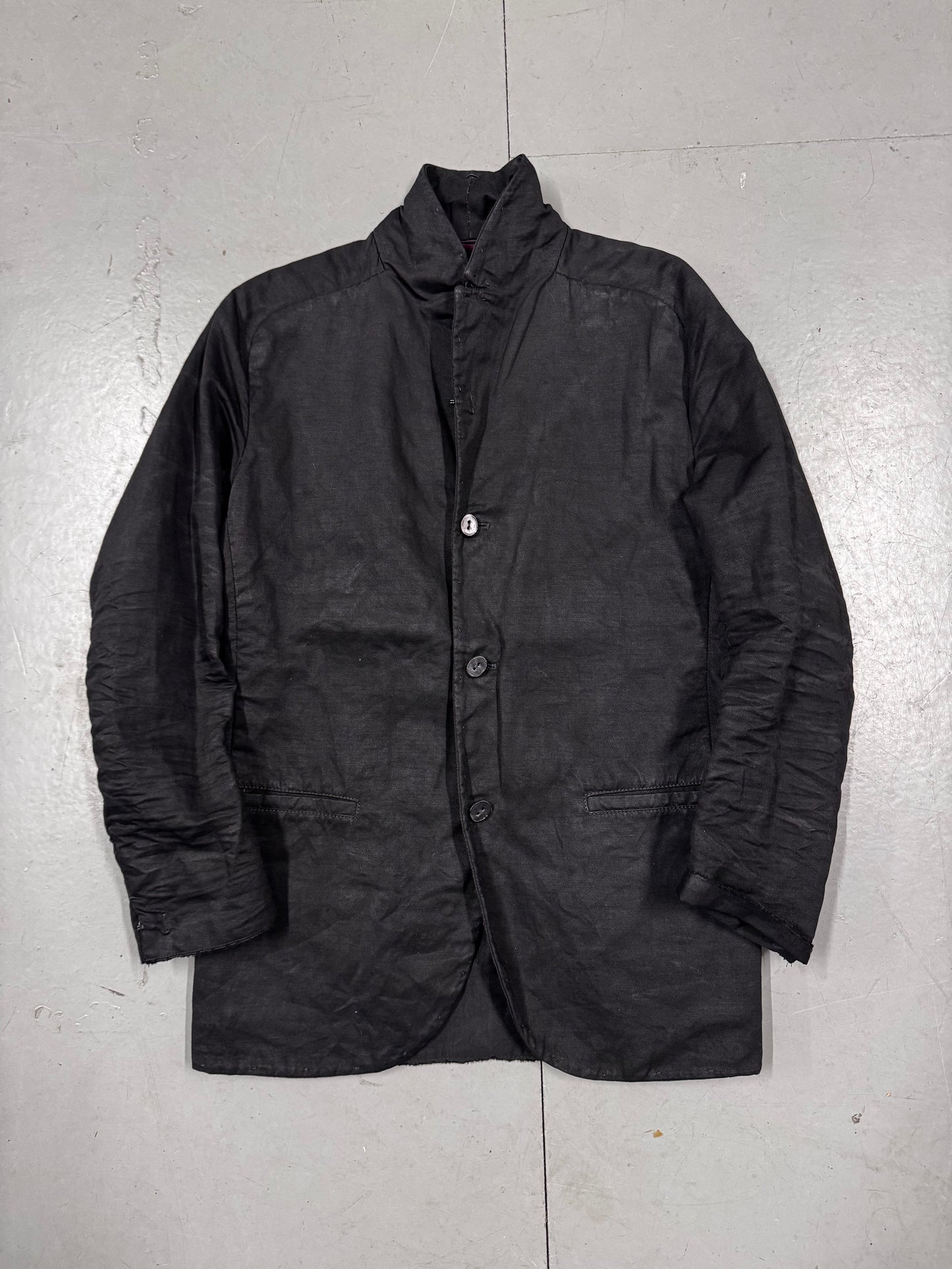 Layer-0 Crop Sleeve Scar Stitch Blazer