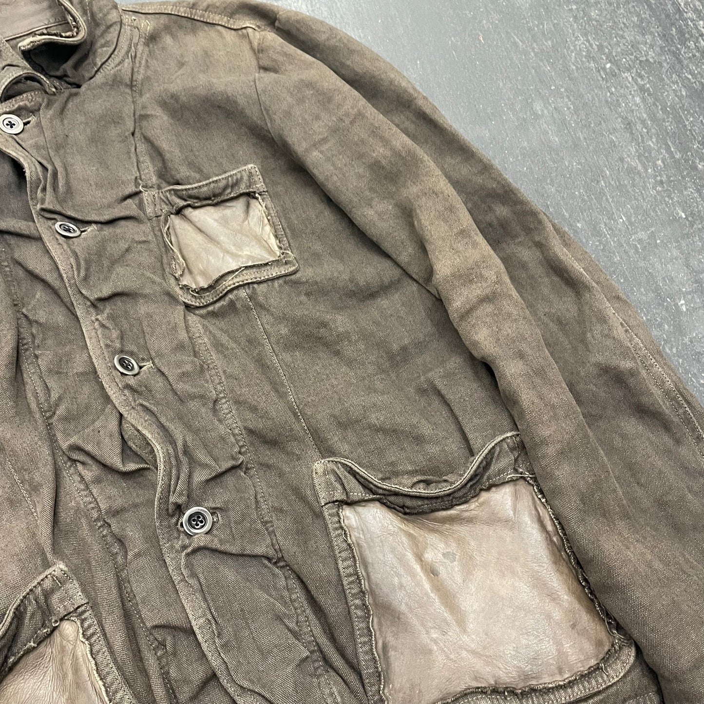 Isamu Katayama Backlash Linen + Leather Jacket