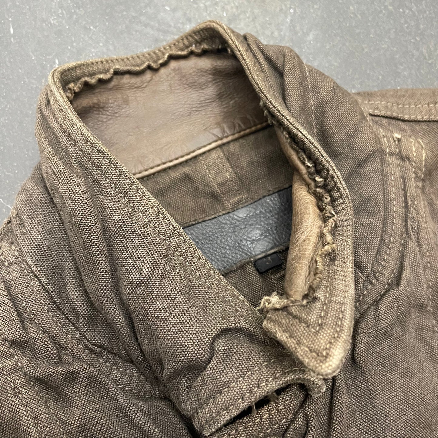 Isamu Katayama Backlash Linen + Leather Jacket