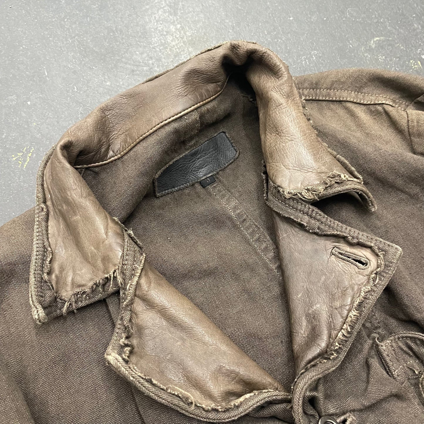 Isamu Katayama Backlash Linen + Leather Jacket