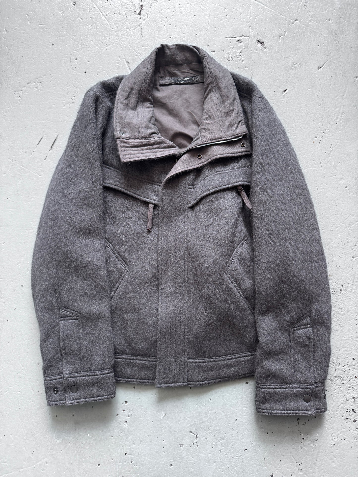 blackmerle mohair collared jacket