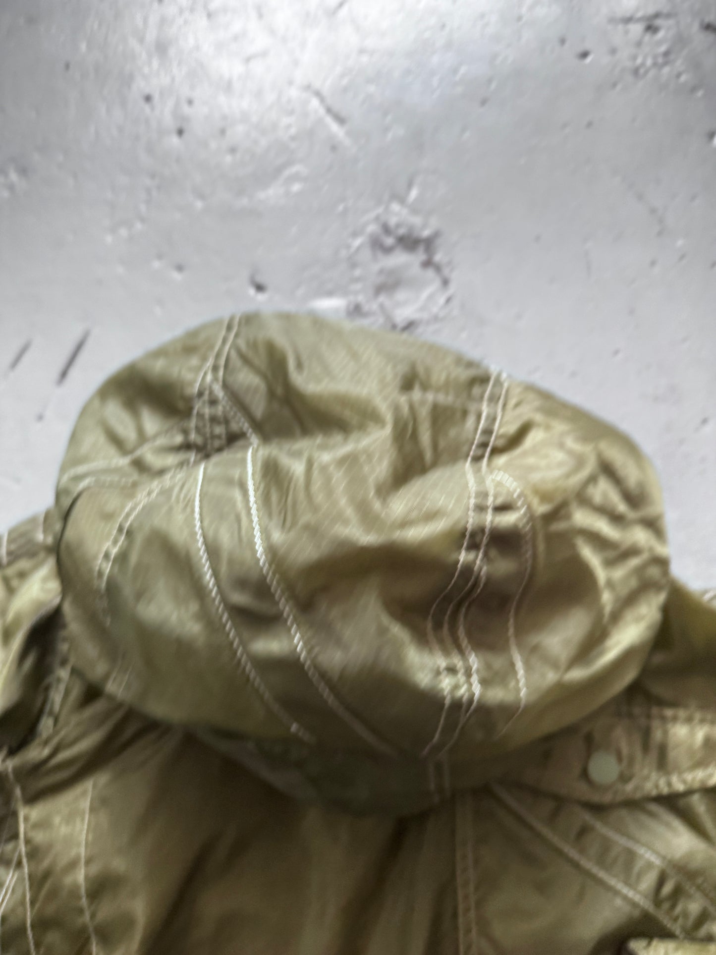 maharishi sheer textile cross front parka