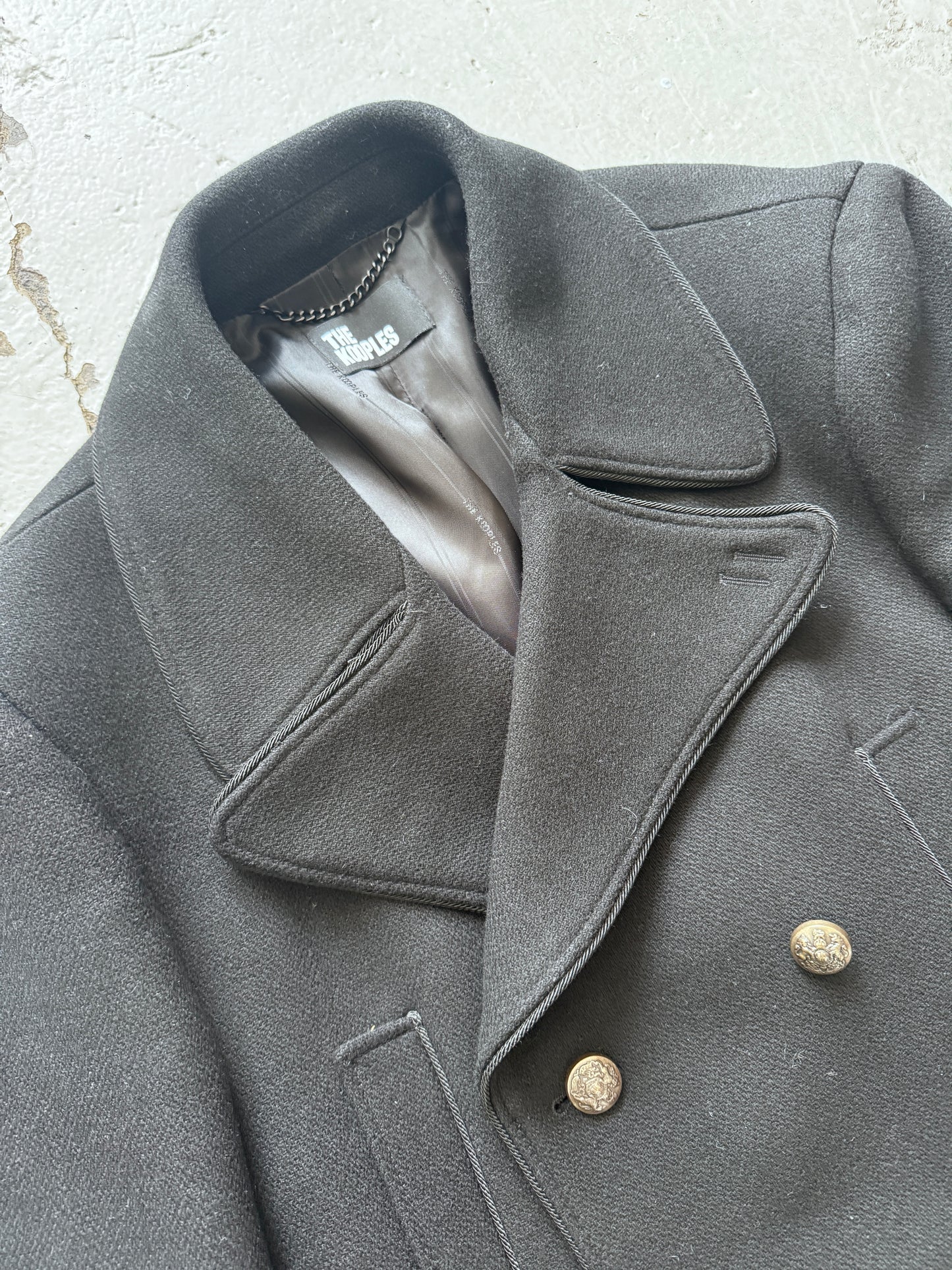 the kooples heavy wool trimmed overcoat