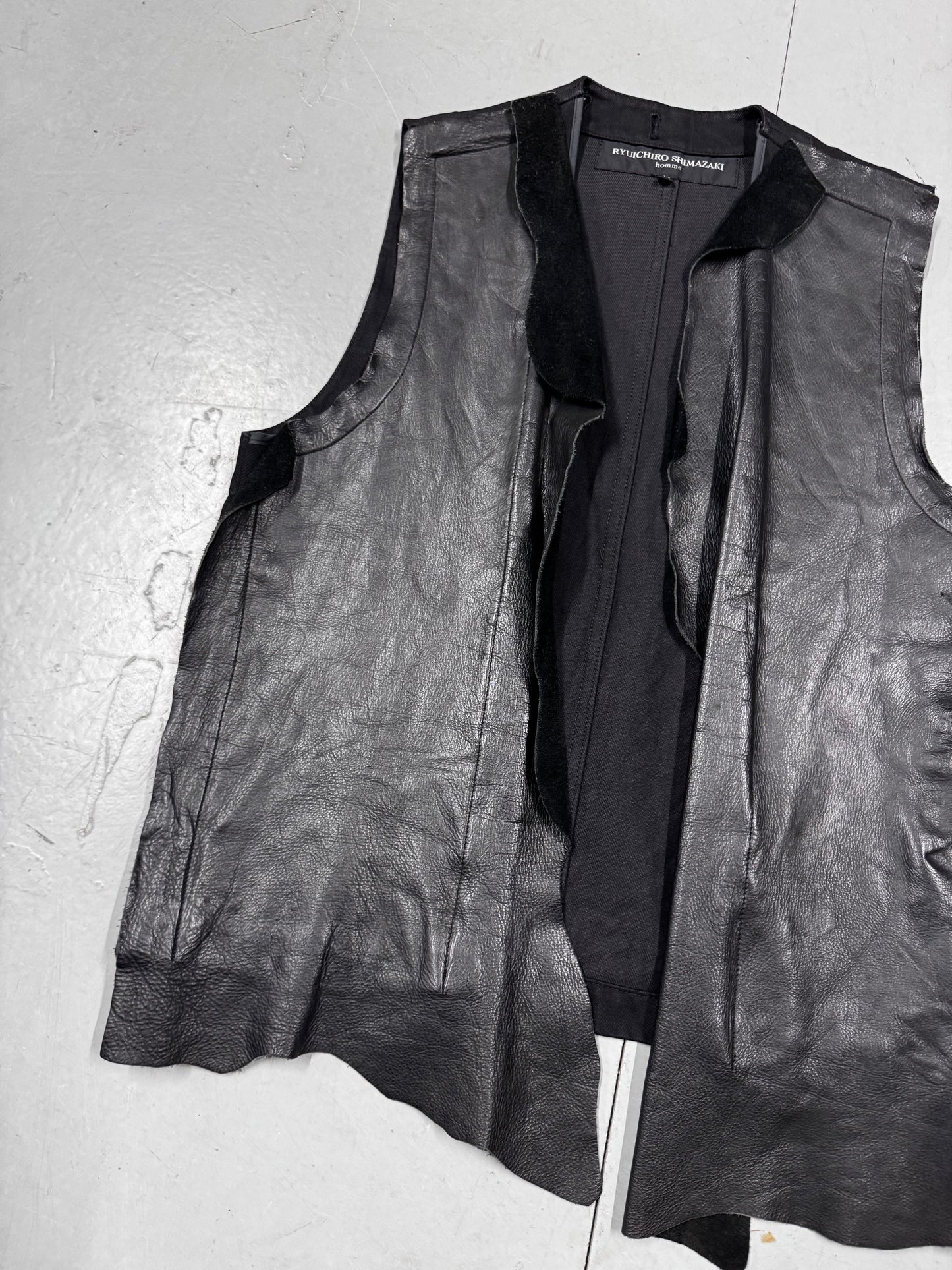 Ryuichiro Shimazaki Homme Raw Leather Vest