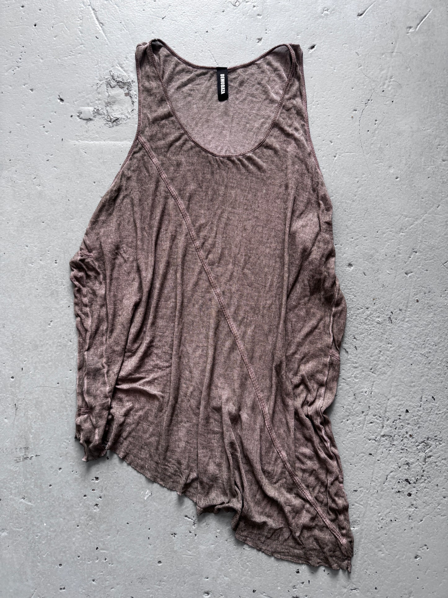 demobaza lightweight ribbed side drape tank top