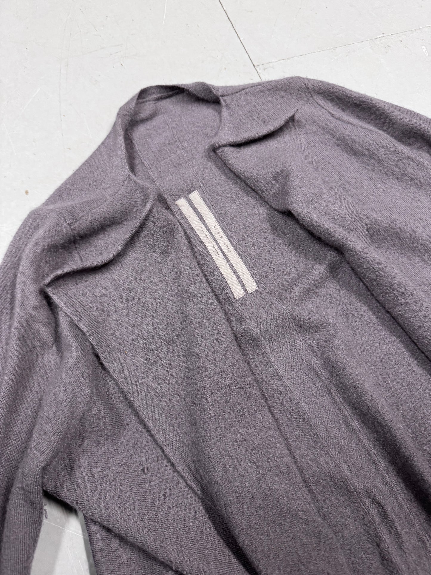 Rick Owens SS18 Dirt Cashmere Square Front Cardigan