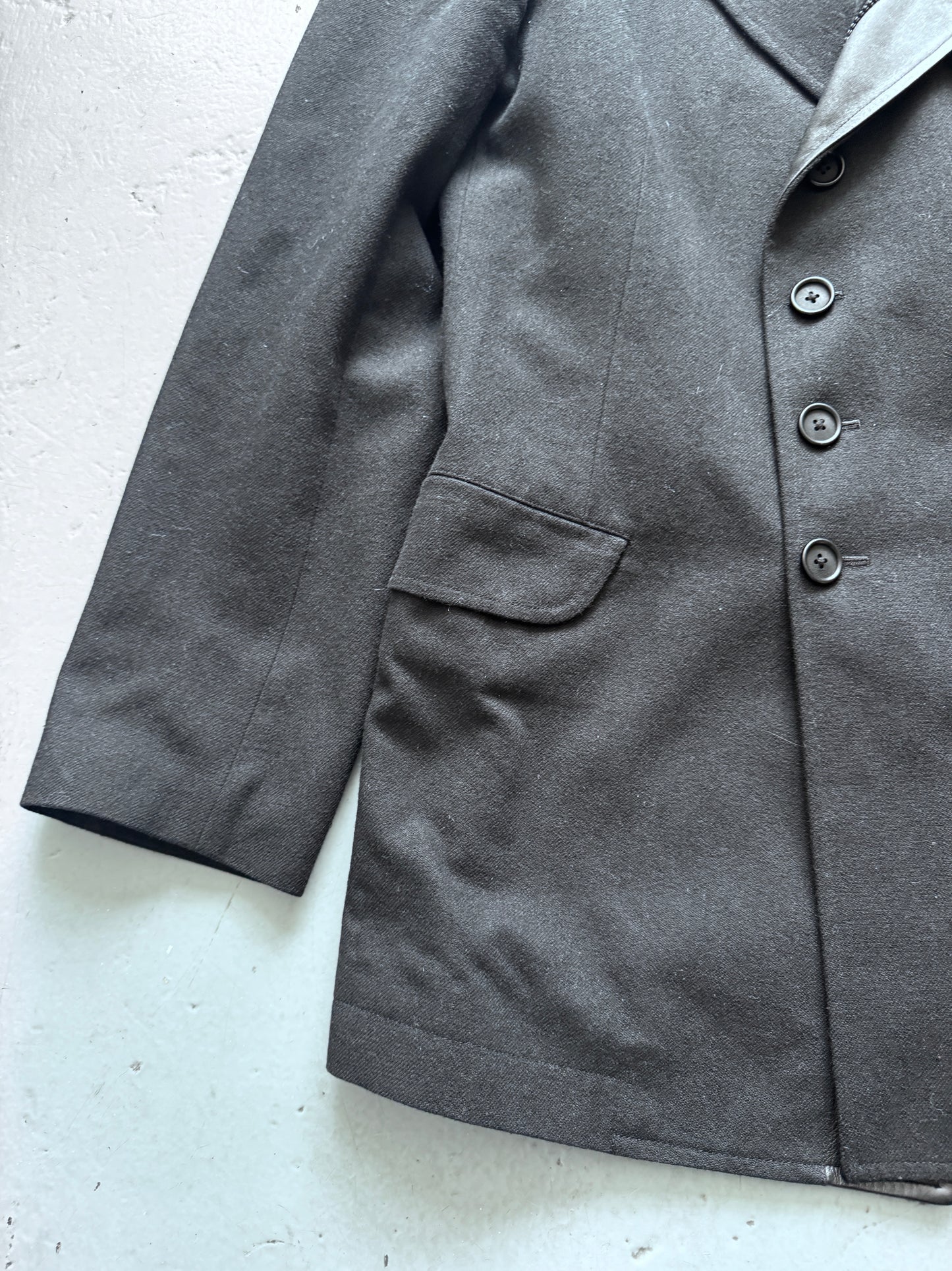 yohji yamamoto pour homme aw14 leather split blazer