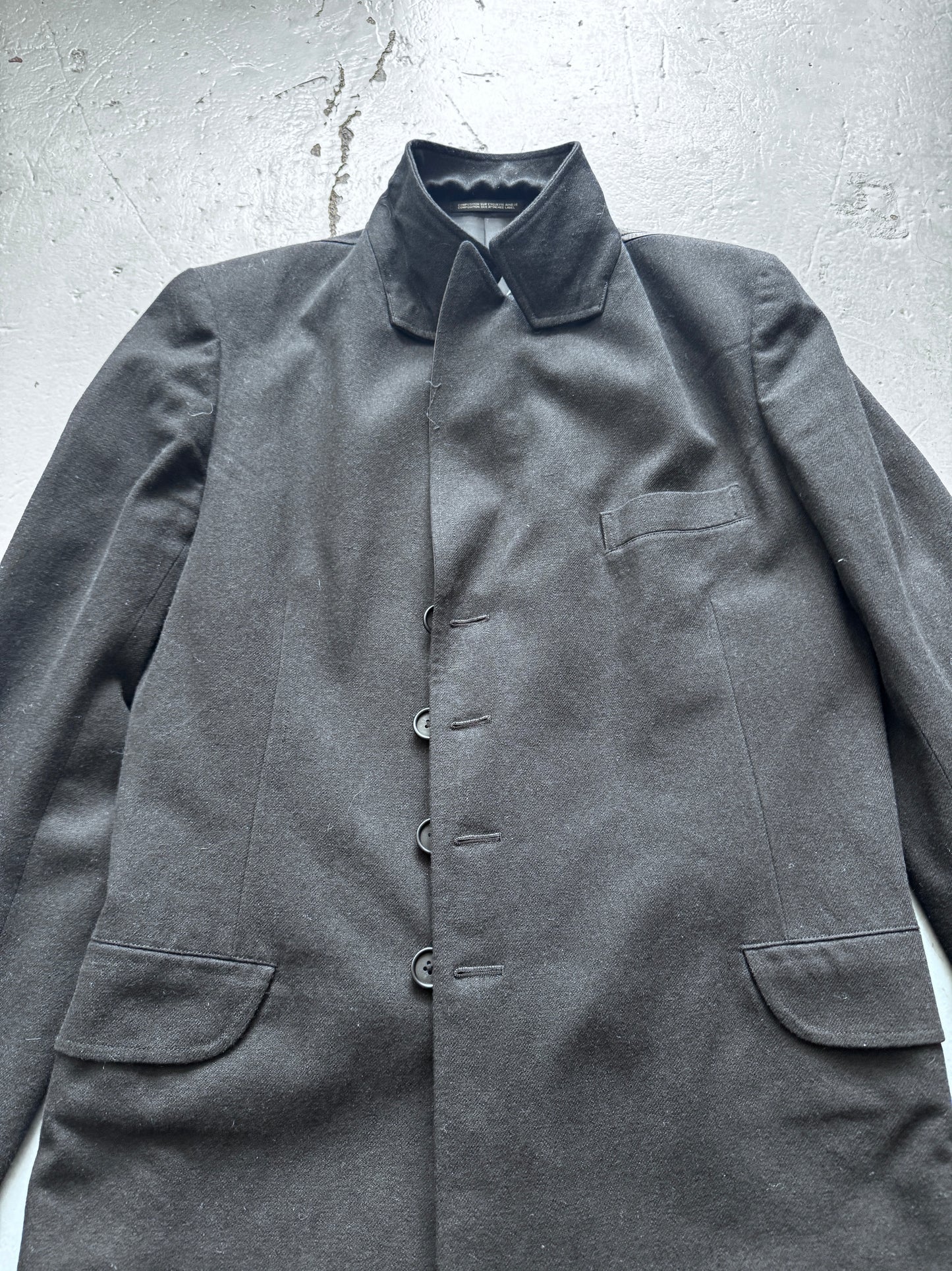 yohji yamamoto pour homme aw14 leather split blazer
