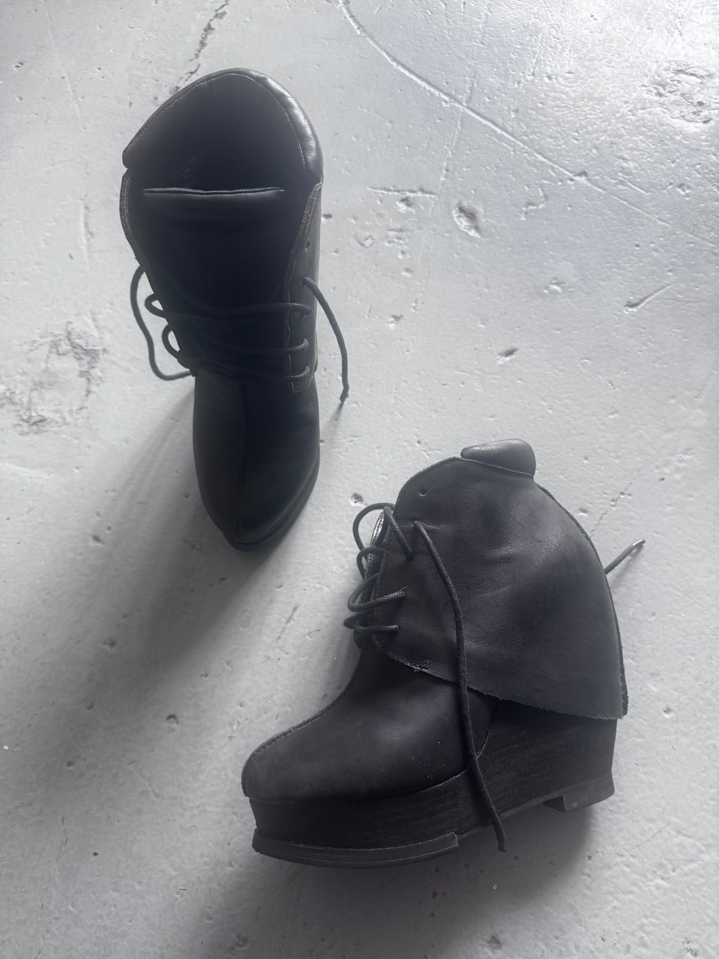 leon max layered leather wedge heel 7
