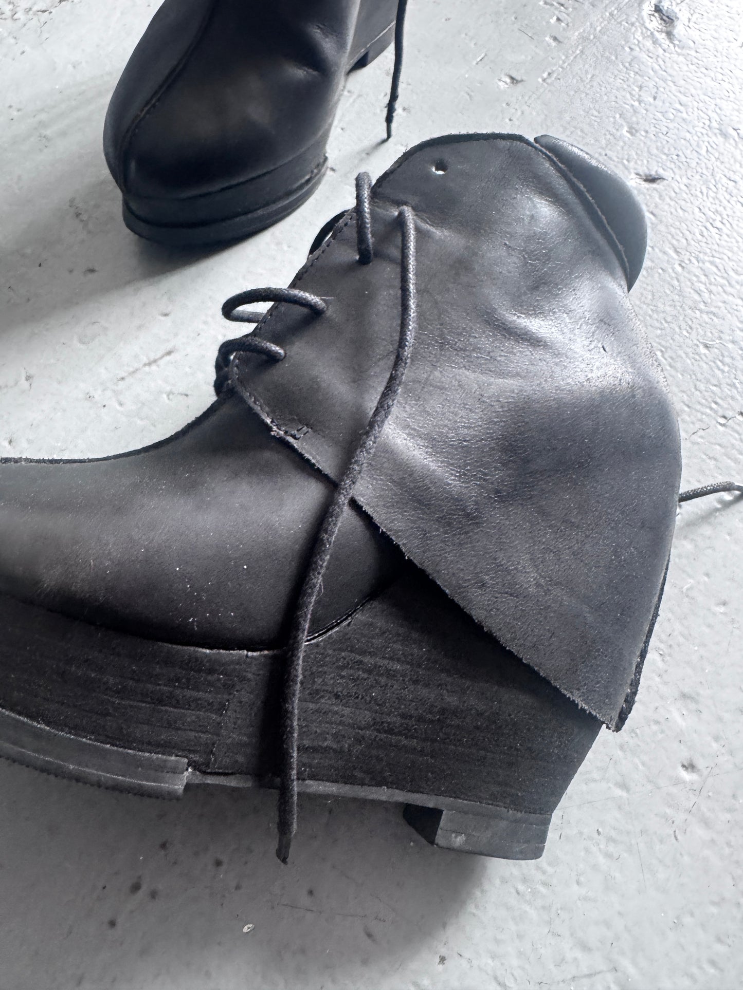 leon max layered leather wedge heel 7