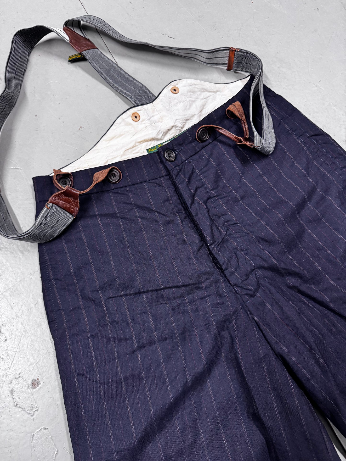 Paul Harnden Striped Suspender Shorts