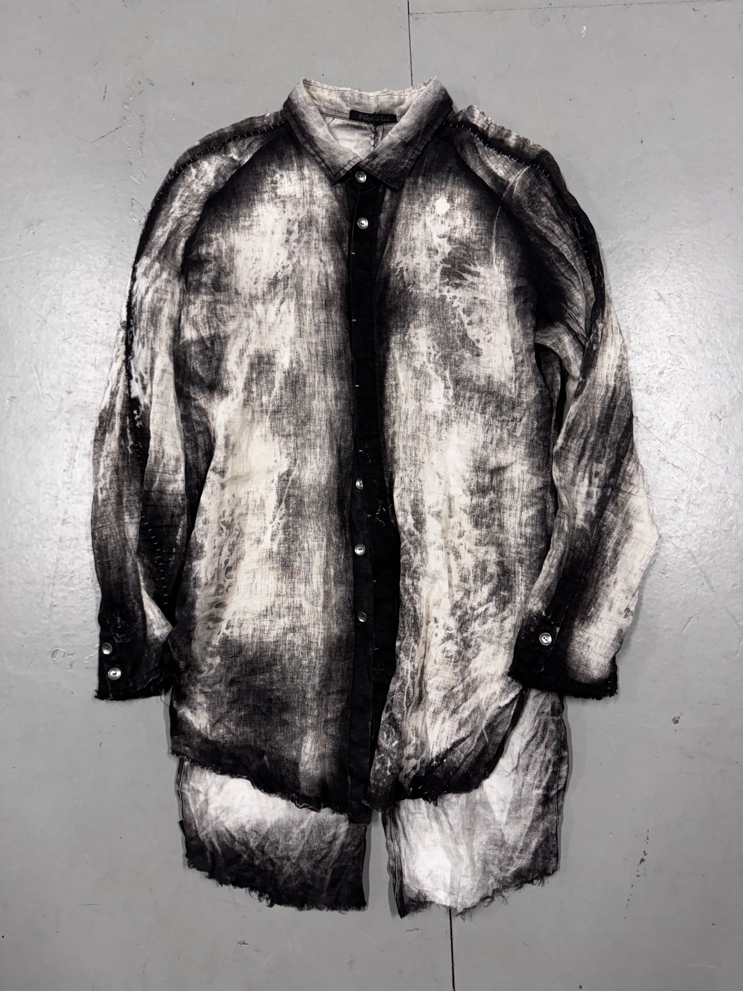 Kmrii Uneven Dye Scarstitch Shirt