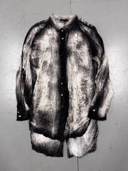 Kmrii Uneven Dye Scarstitch Shirt