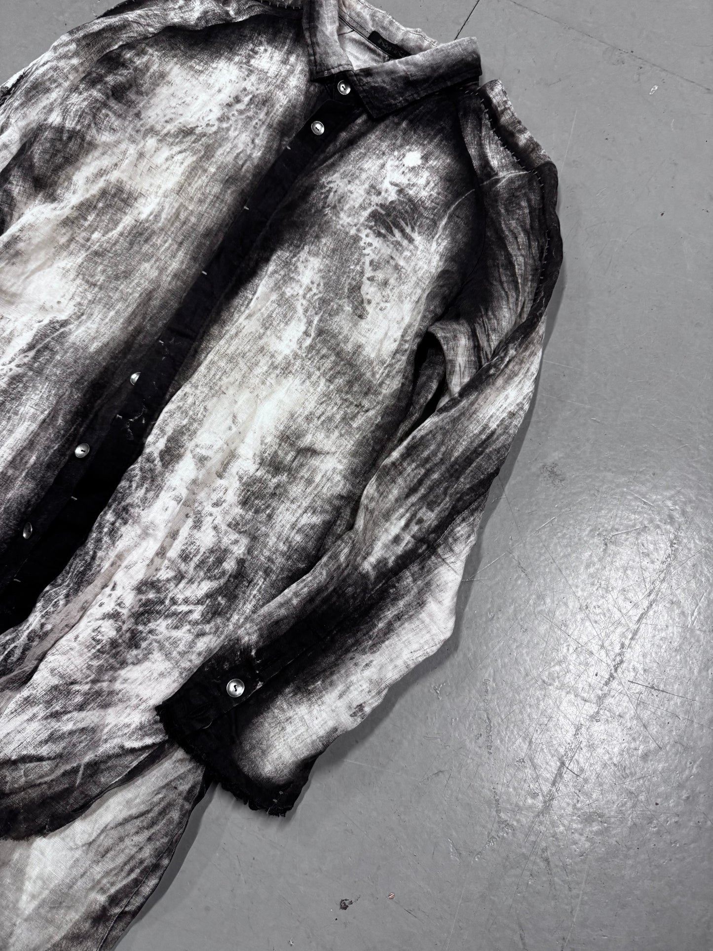 Kmrii Uneven Dye Scarstitch Shirt