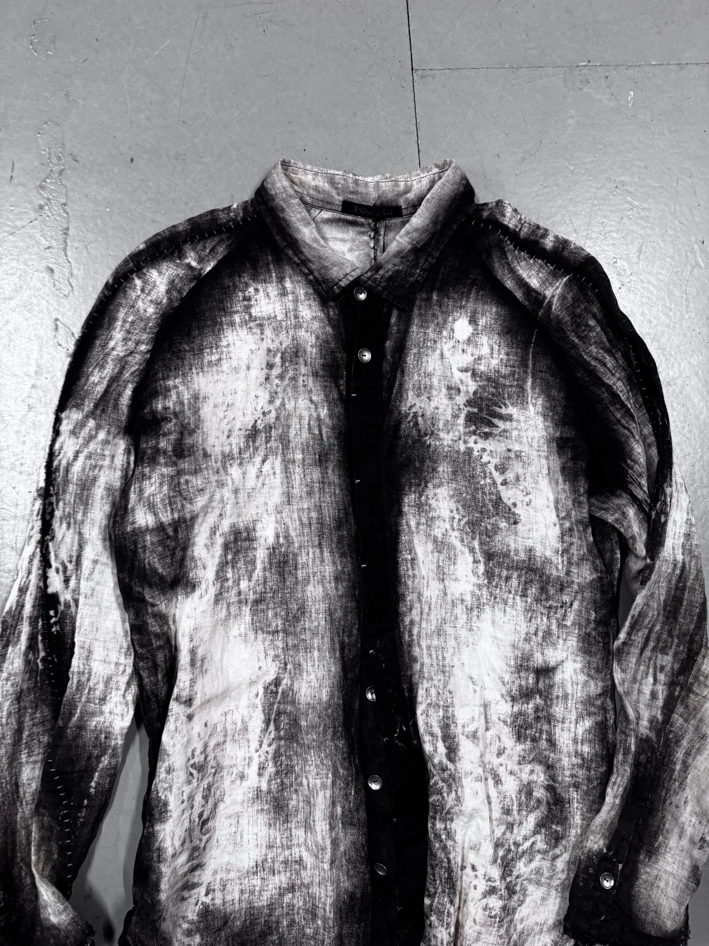 Kmrii Uneven Dye Scarstitch Shirt