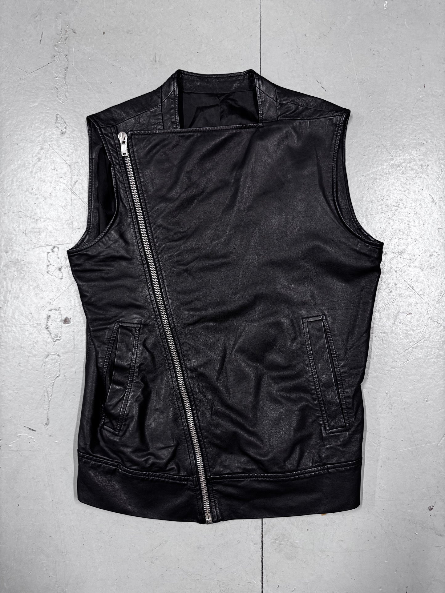 Rick Owens Diagonal Zip Moto Vest