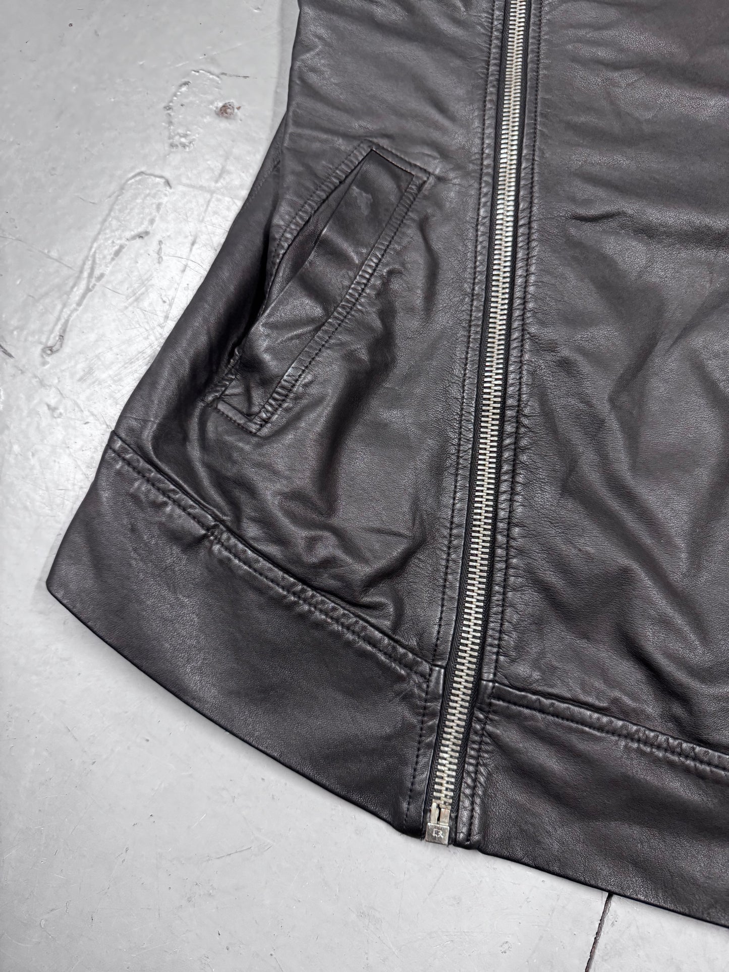 Rick Owens Diagonal Zip Moto Vest
