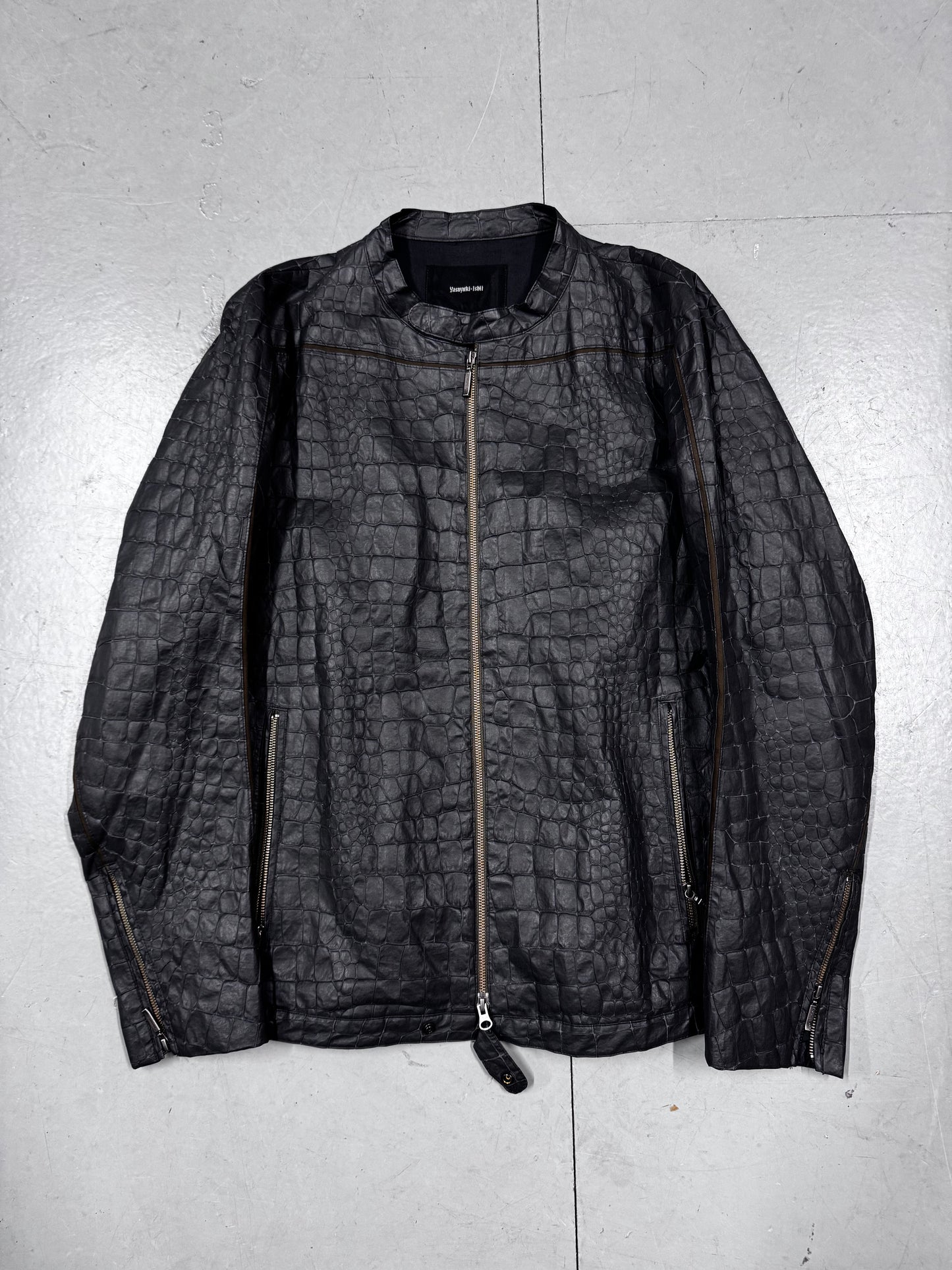 Yasuyuki Ishii Faux Croc Moto Jacket