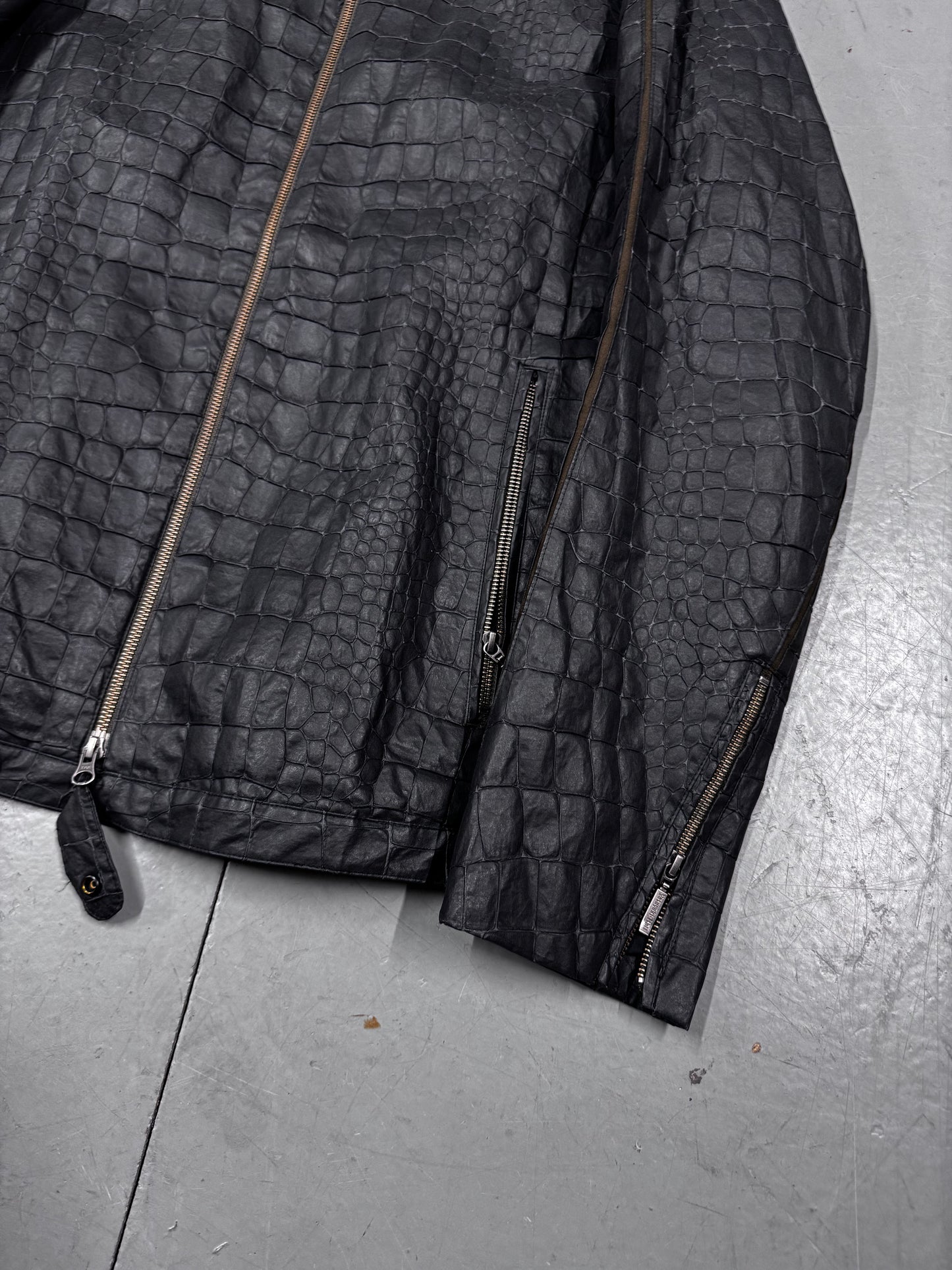 Yasuyuki Ishii Faux Croc Moto Jacket