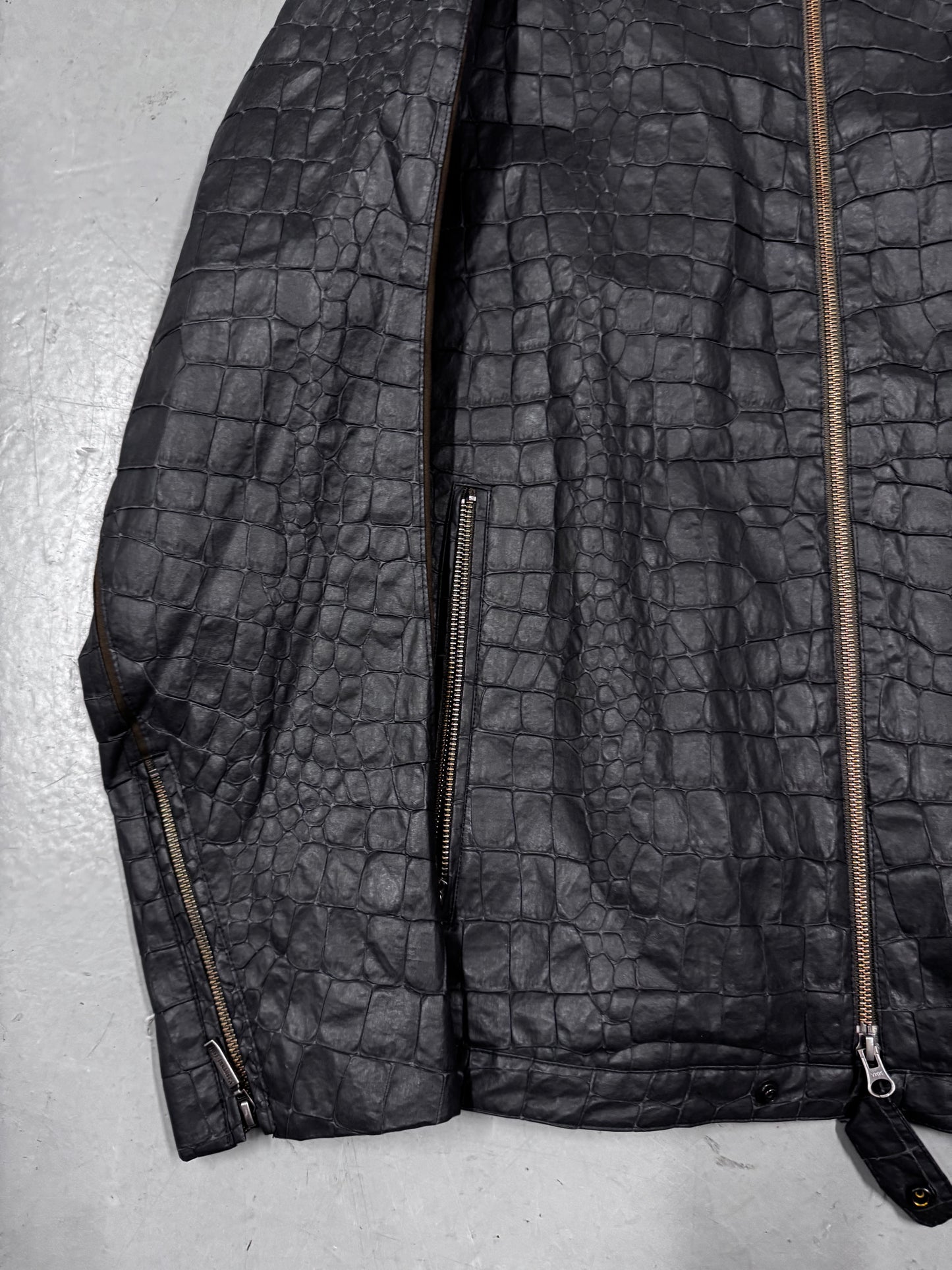Yasuyuki Ishii Faux Croc Moto Jacket