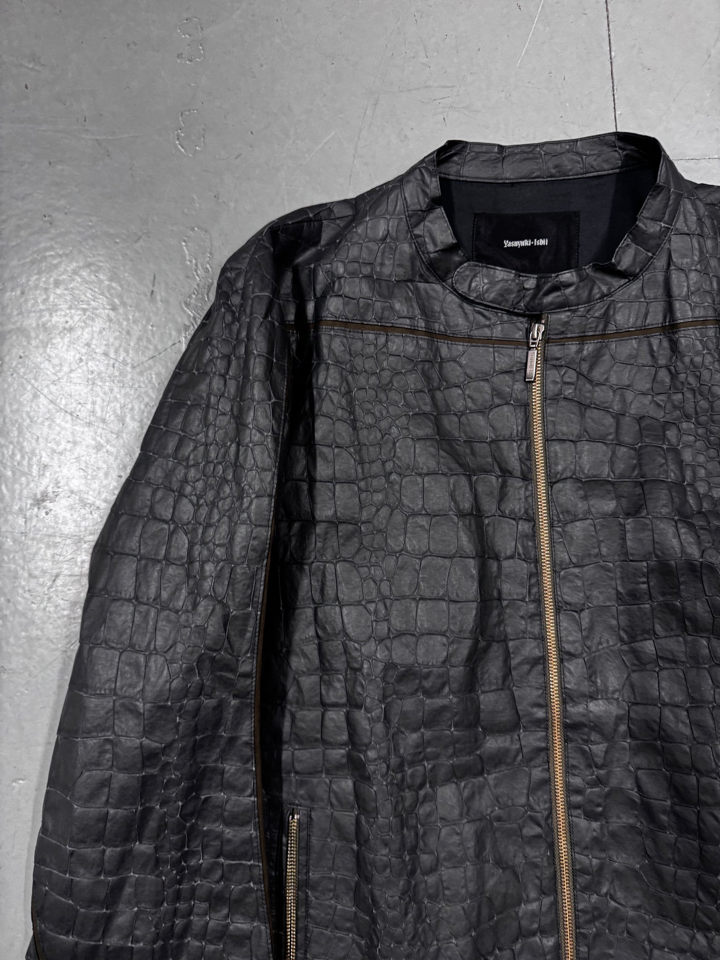 Yasuyuki Ishii Faux Croc Moto Jacket