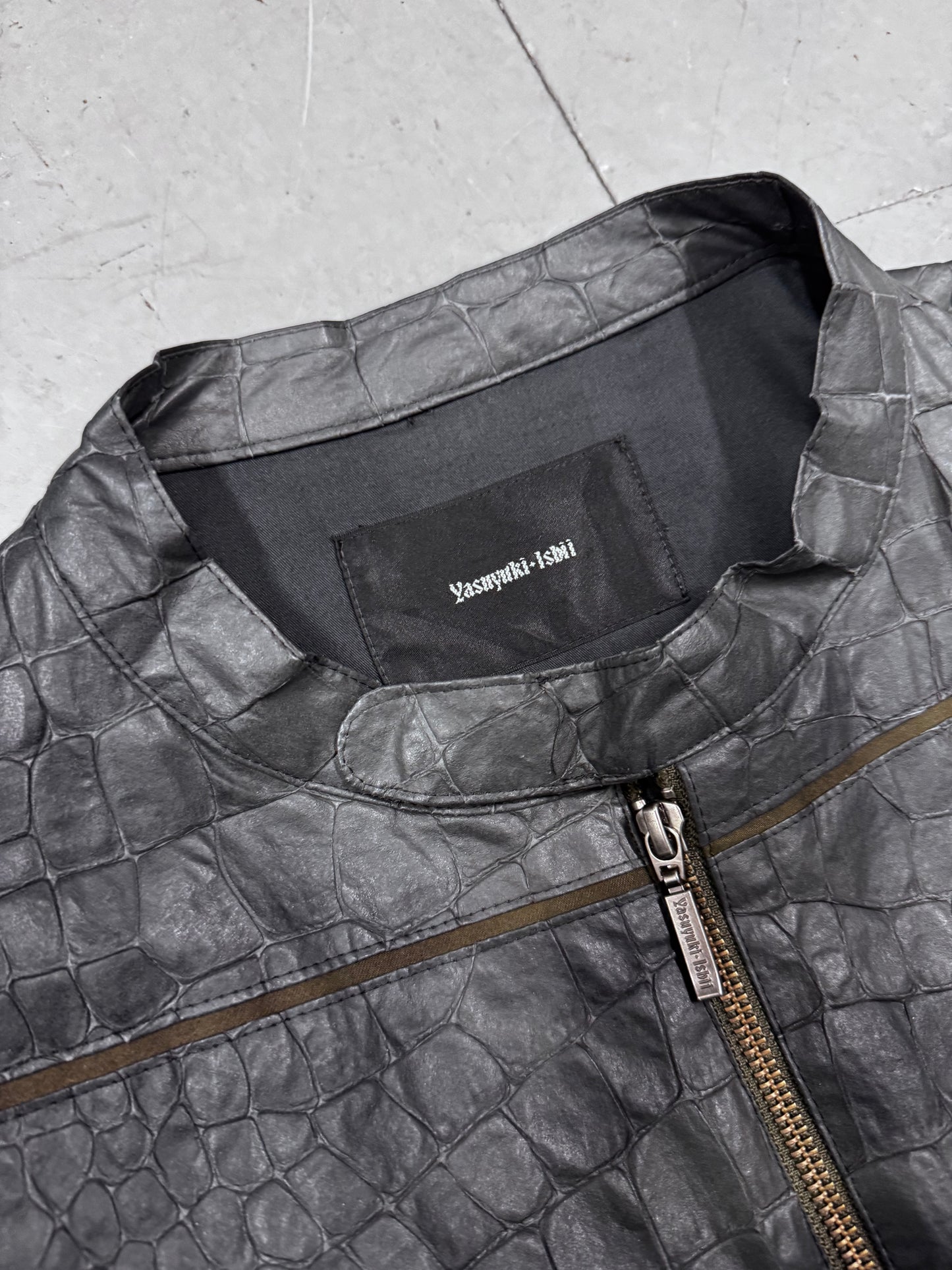 Yasuyuki Ishii Faux Croc Moto Jacket