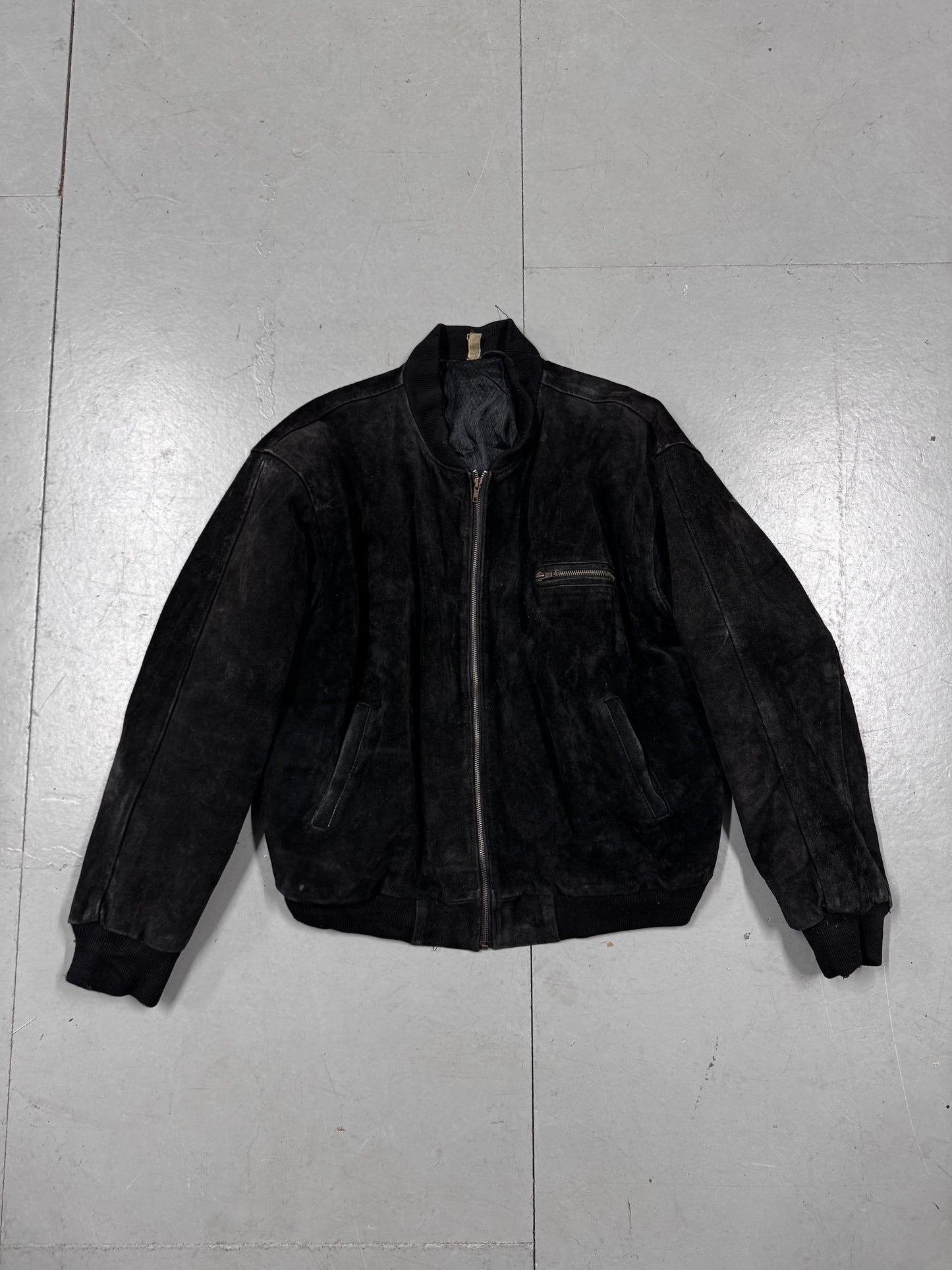 Vintage Reverse Leather Bomber Jacket
