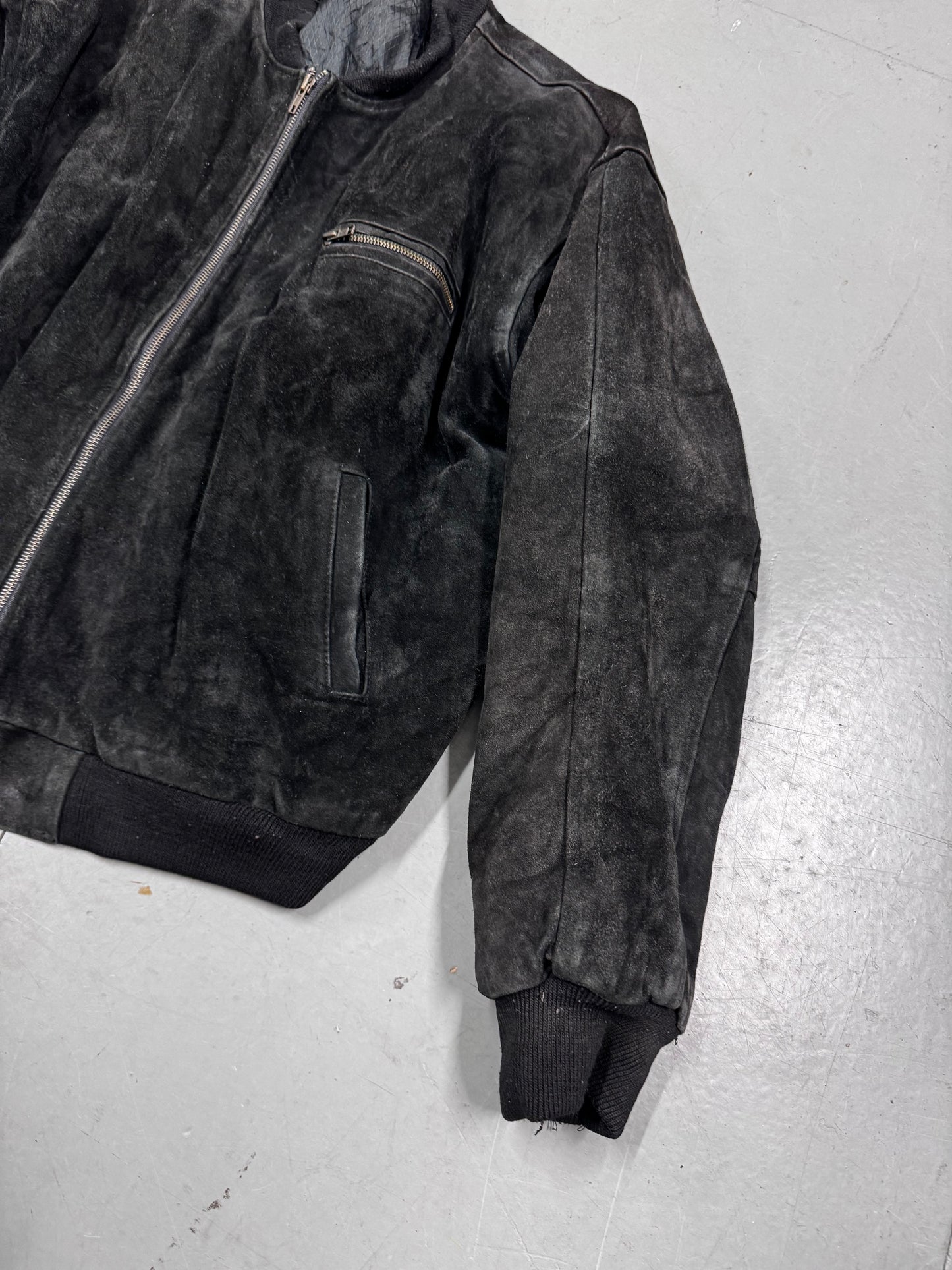 Vintage Reverse Leather Bomber Jacket