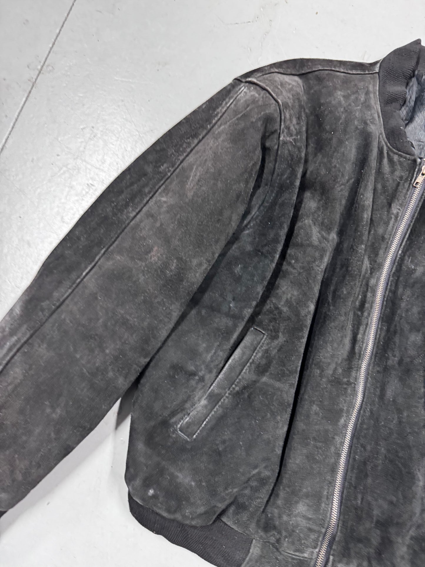 Vintage Reverse Leather Bomber Jacket
