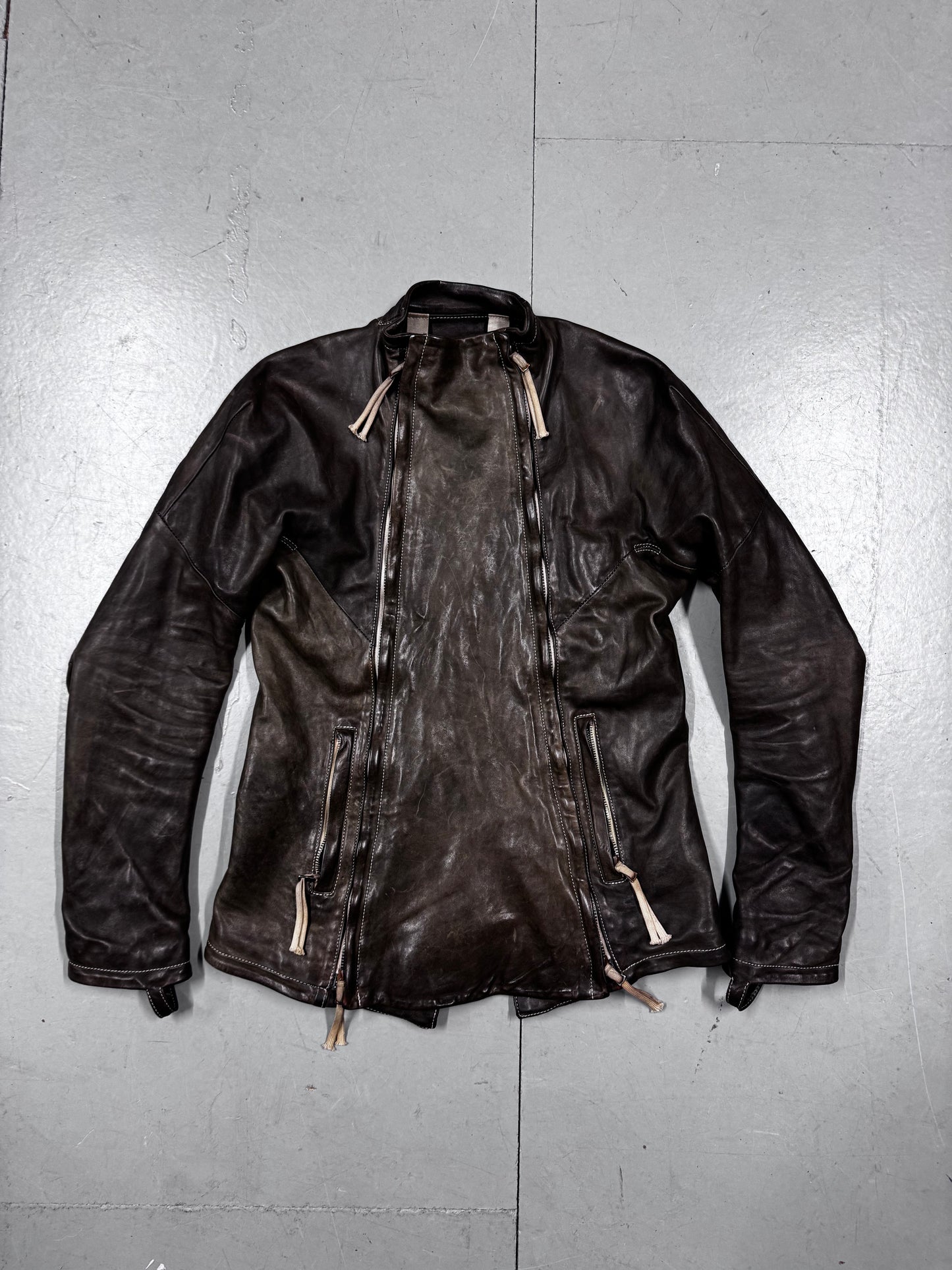 Boris Bidjan Saberi J4 Double Zipper Horse Leather Jacket