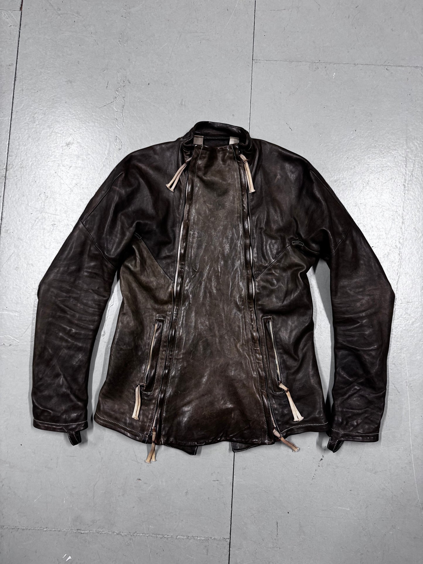 Boris Bidjan Saberi J4 Double Zipper Horse Leather Jacket