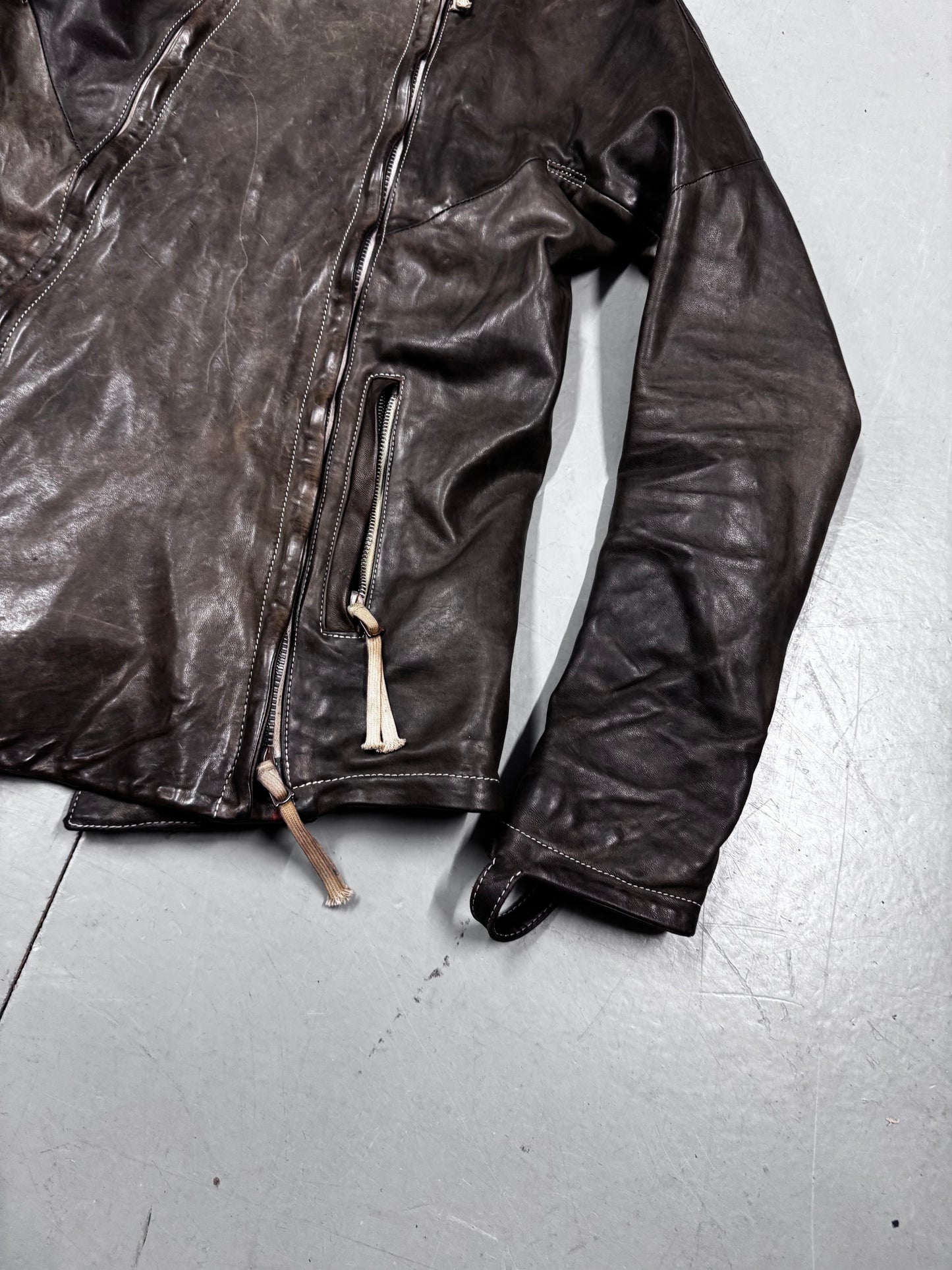 Boris Bidjan Saberi J4 Double Zipper Horse Leather Jacket