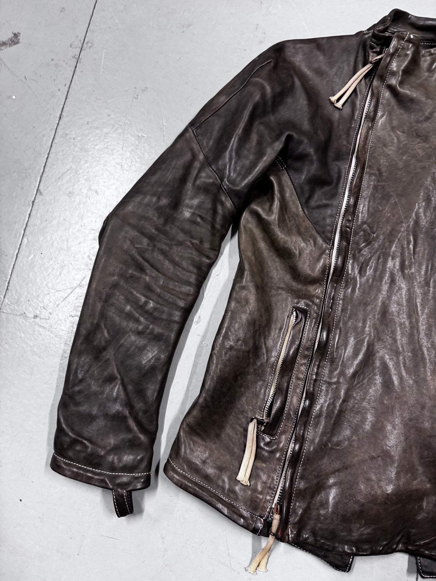 Boris Bidjan Saberi J4 Double Zipper Horse Leather Jacket