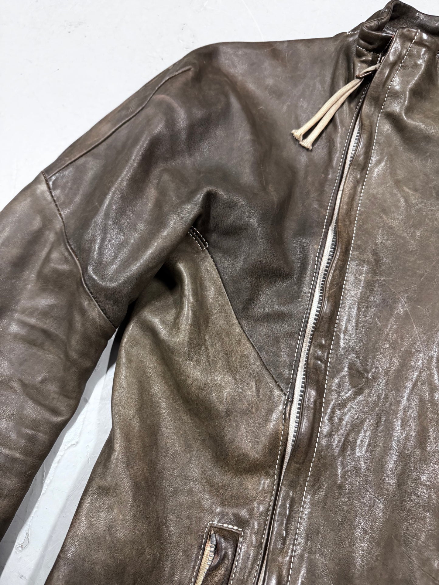 Boris Bidjan Saberi J4 Double Zipper Horse Leather Jacket
