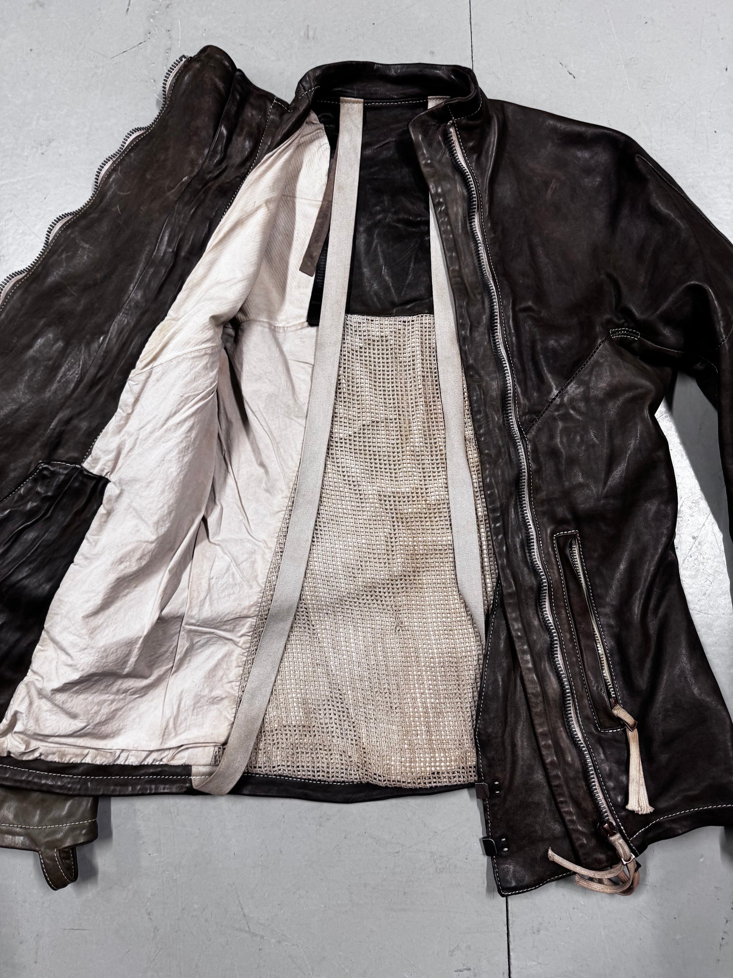 Boris Bidjan Saberi J4 Double Zipper Horse Leather Jacket