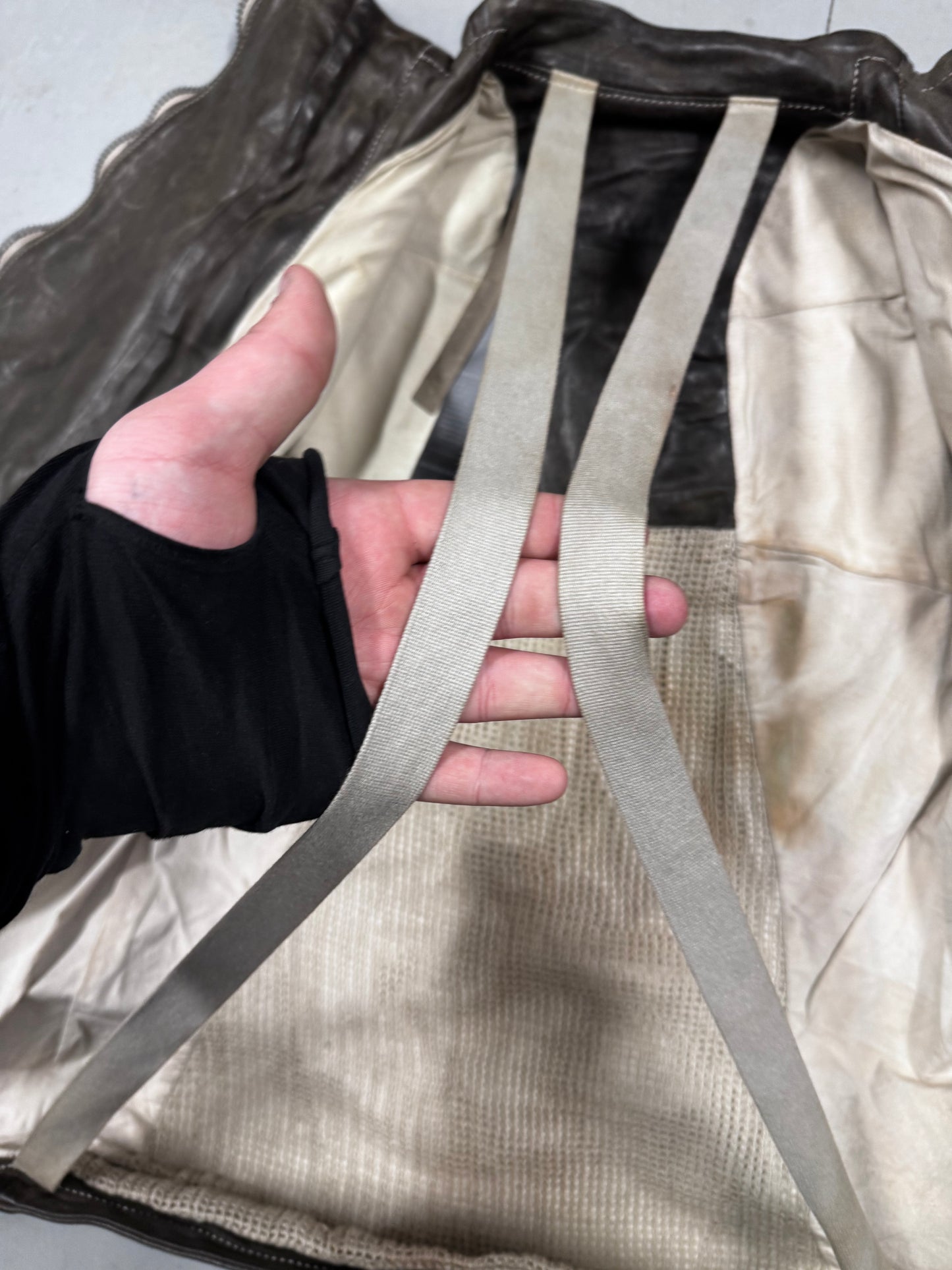 Boris Bidjan Saberi J4 Double Zipper Horse Leather Jacket
